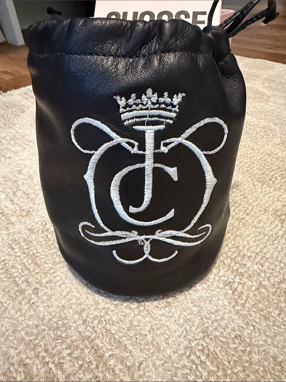 Juicy Couture Black Embroidered Logo Ballet Flats